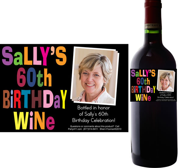 Birthday Celebration Wine Champagne Bottle Label