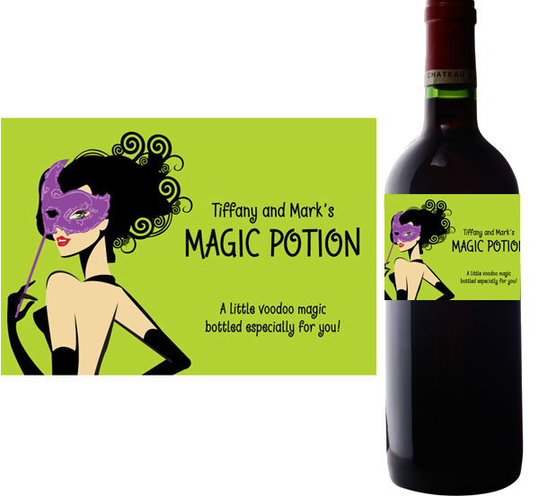 Halloween Masquerade Ball Wine Bottle Label