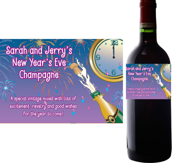 A New Years Eve Toast Wine Bottle Label