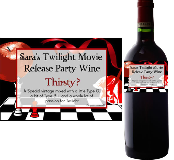 Twilight Wine Bottle Labels