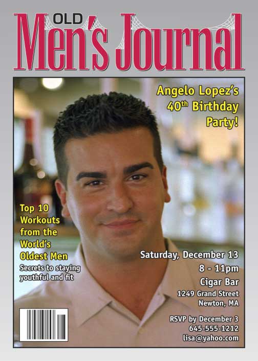 Birthday Old Man's Magazine Cover Invitation
