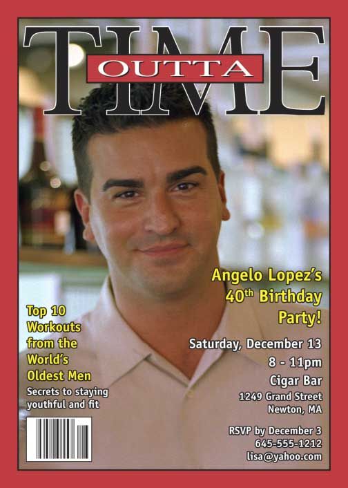 Birthday Outta Time Magazine Cover Invitation