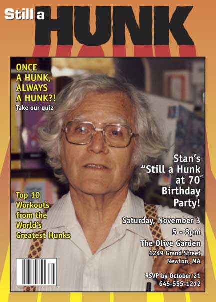 Birthday, Still a Hunk, Magazine Cover Invitation