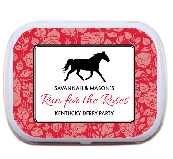 Kentucky Derby Roses Theme Mint and Candy Tin