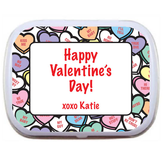 Valentine's Day Candy Hearts Theme Mint Tin