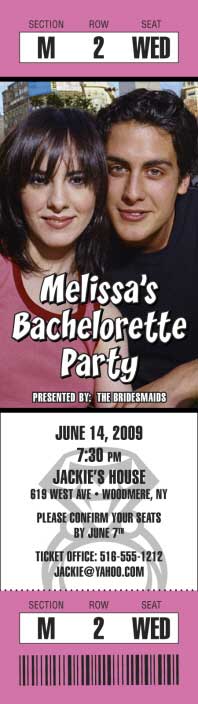 Bachelorette Party Photo Ticket Invitation