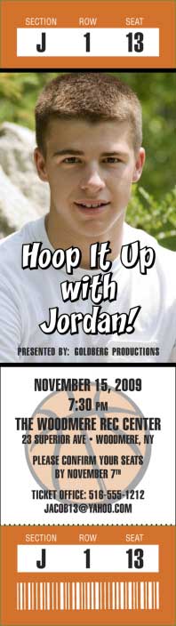 Basketball Photo Ticket Invitation
