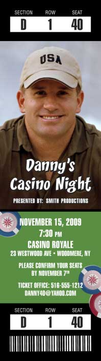 Casino Photo Ticket Invitation