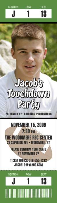 Football Photo Ticket Invitation