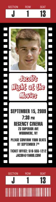 Hollywood Movie Photo Ticket Invitation