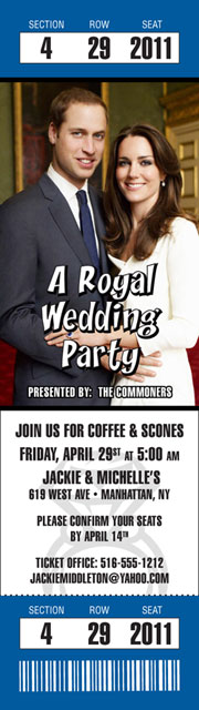 A Royal Family Party Photo Ticket Invitation
