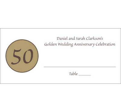 50th Anniversary Theme Seating Card