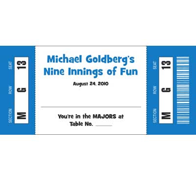 Baseball All Star Theme Seating Card