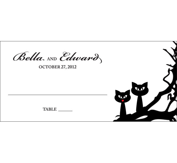 Halloween Wedding Theme Seating Card