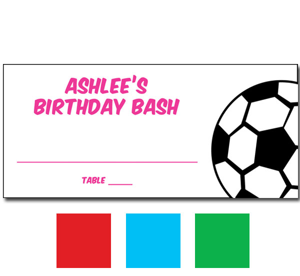 Soccer Girl Seating Card