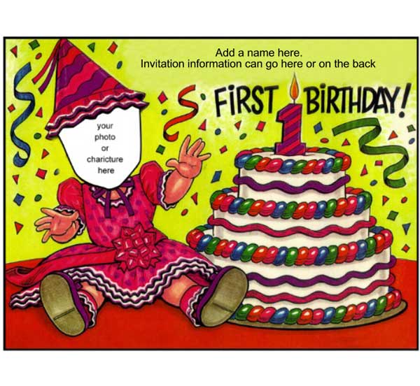 First Birthday Semi Custom Caricature