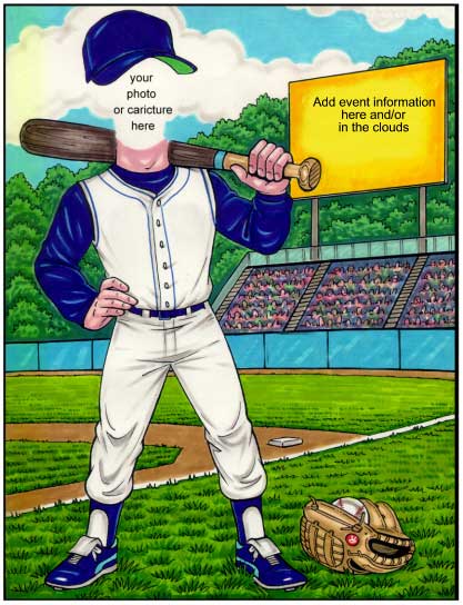Baseball Caricature, Semi Custom 