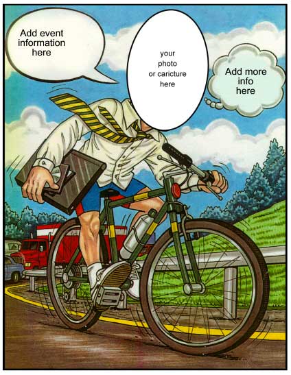 Bicycle Theme Semi Custom Caricature