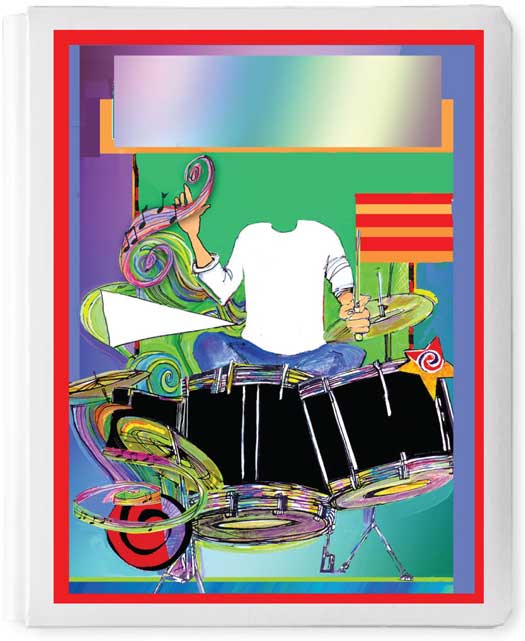 Personalized 3D Sign In Book, Drummer