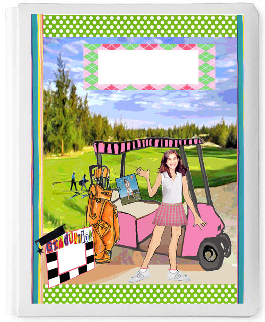 Personalized 3D Sign In Book, Golf Girl