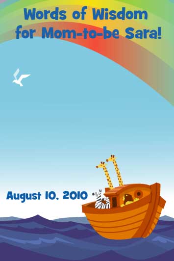 Noah's Ark Baby Shower Sign In Board
