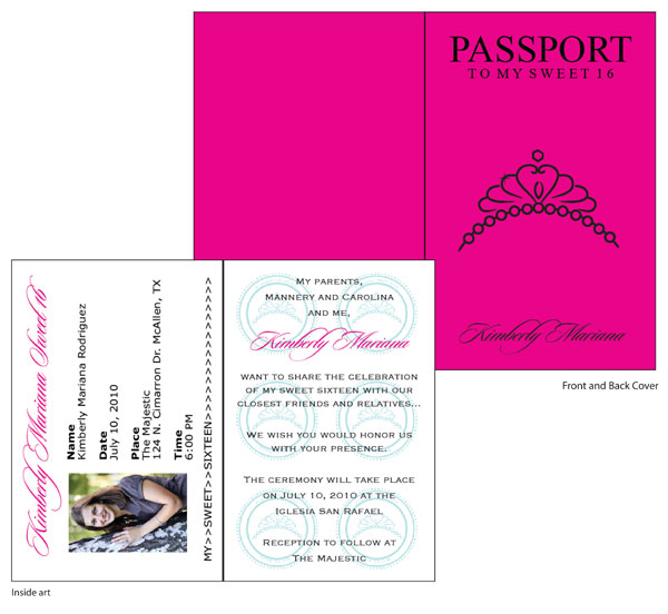 Sweet 16 Passport Invitations