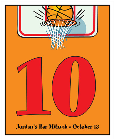 Basketball Hoops Theme Table Number