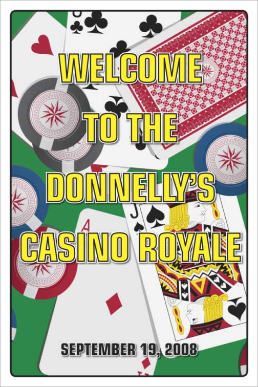 Casino Cards Theme Welcome Sign