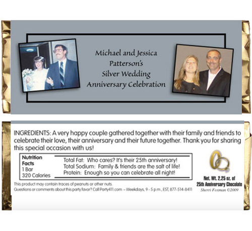 25th Anniversary Theme Candy Bar Wrapper