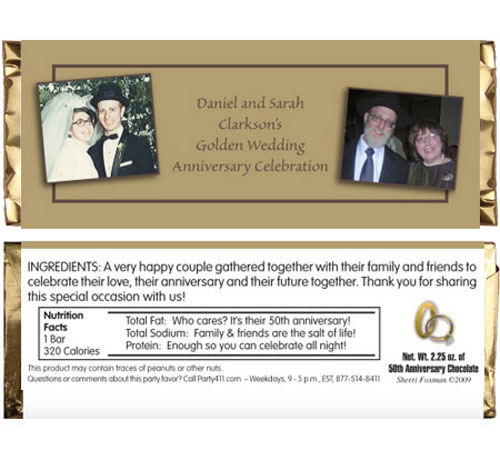 50th Anniversary Theme Candy Bar Wrapper
