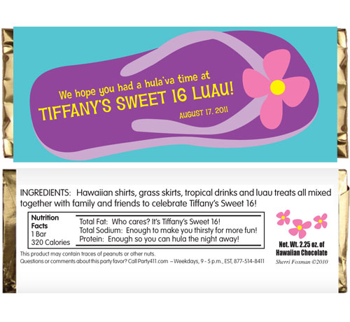 Flip Flop Theme Candy Bar Wrapper