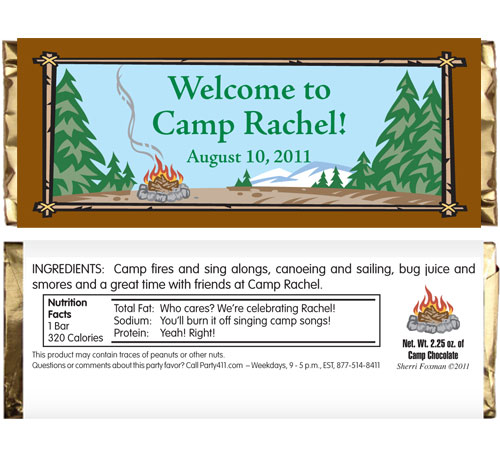 Camping Theme Candy Bar Wrapper