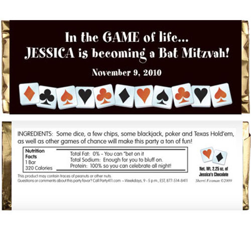 A Casino Party Theme Candy Bar Wrapper