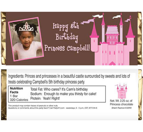 Birthday Castle Theme Candy Bar Wrapper