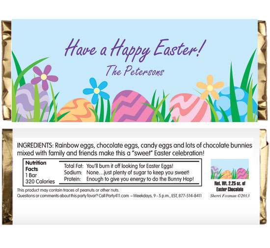 Easter Eggs Spring Theme Candy Bar Wrapper