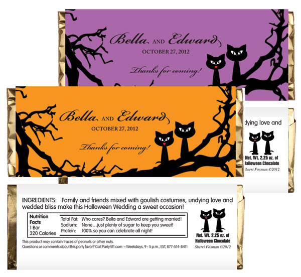 Halloween Wedding Theme Candy Bar Wrapper