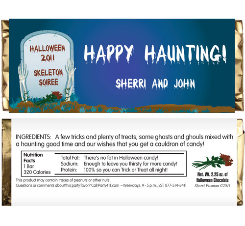 Halloween Grave Theme Candy Bar Wrapper