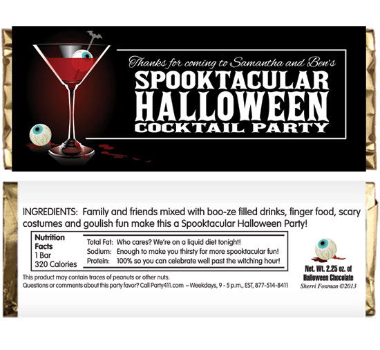 Spooky Spirits Theme Candy Bar Wrapper