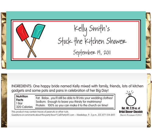 Bridal Shower Kitchen Theme Candy Bar Wrapper