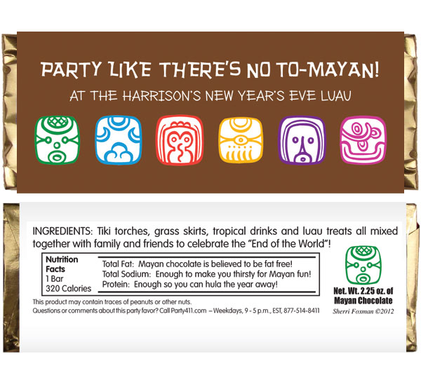 Mayan End of the World Party Candy Bar Wrapper