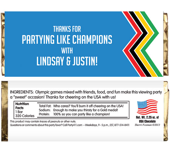 Winter Olympics Theme Candy Bar Wrapper