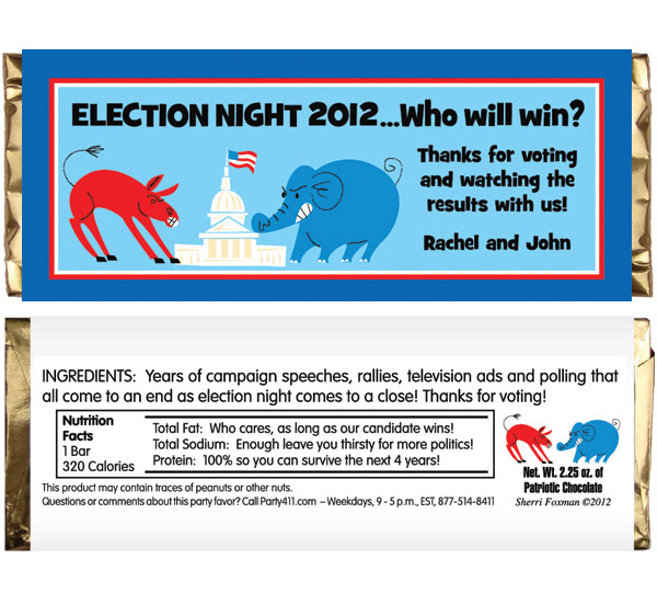 Patriotic Election Theme Candy Bar Wrapper