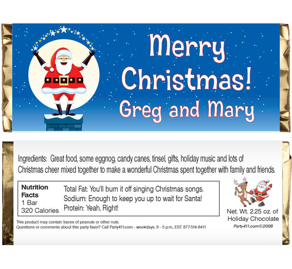 Christmas Santa Magic Theme Candy Bar Wrapper
