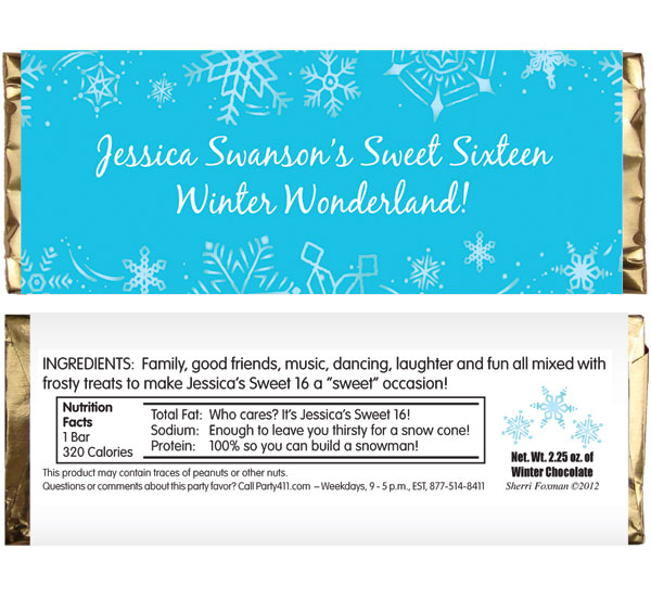 Snow Theme Candy Bar Wrapper