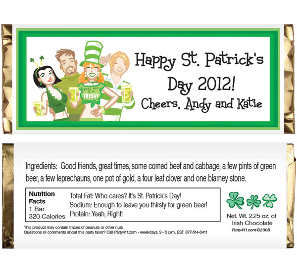 St. Patrick's Day Pub Theme Candy Bar Wrapper