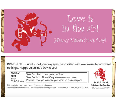 Valentine's Day Cupid Candy Bar Wrapper