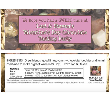 Valentine's Day Chocolates Theme Candy Bar Wrapper