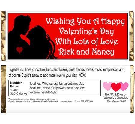 Valentine's Day Couple Theme Candy Bar Wrapper