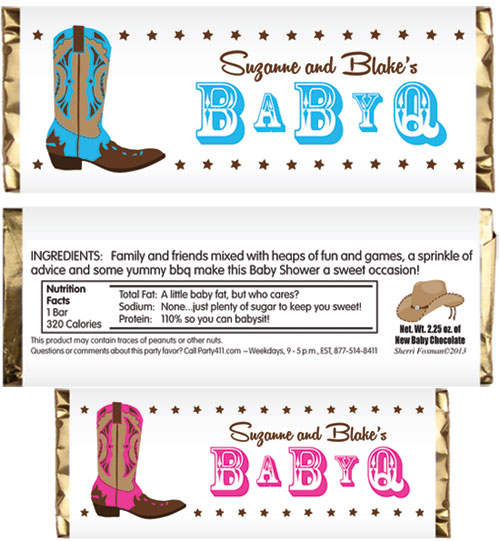 Western Baby Theme Candy Bar Wrapper