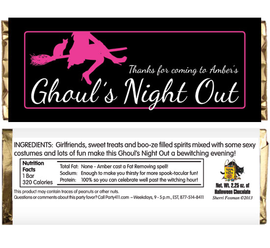 Ghoul's Night Out Halloween Theme Candy Bar Wrapper